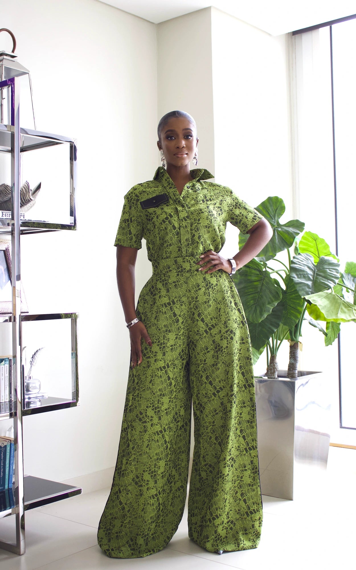 BOSSY TROUSER SET - GREEN PRINT