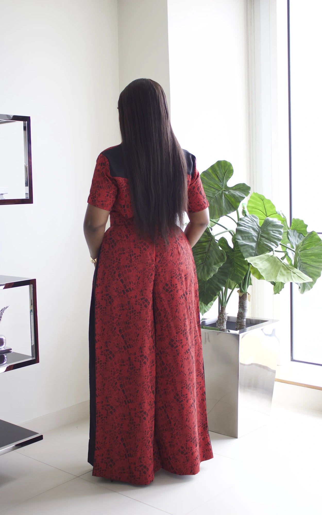 BOSSY TROUSER SET - RED PRINT