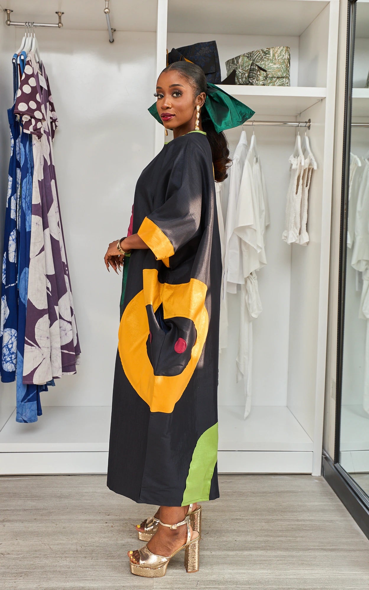 CELESTE KAFTAN NAVY/ MUSTARD