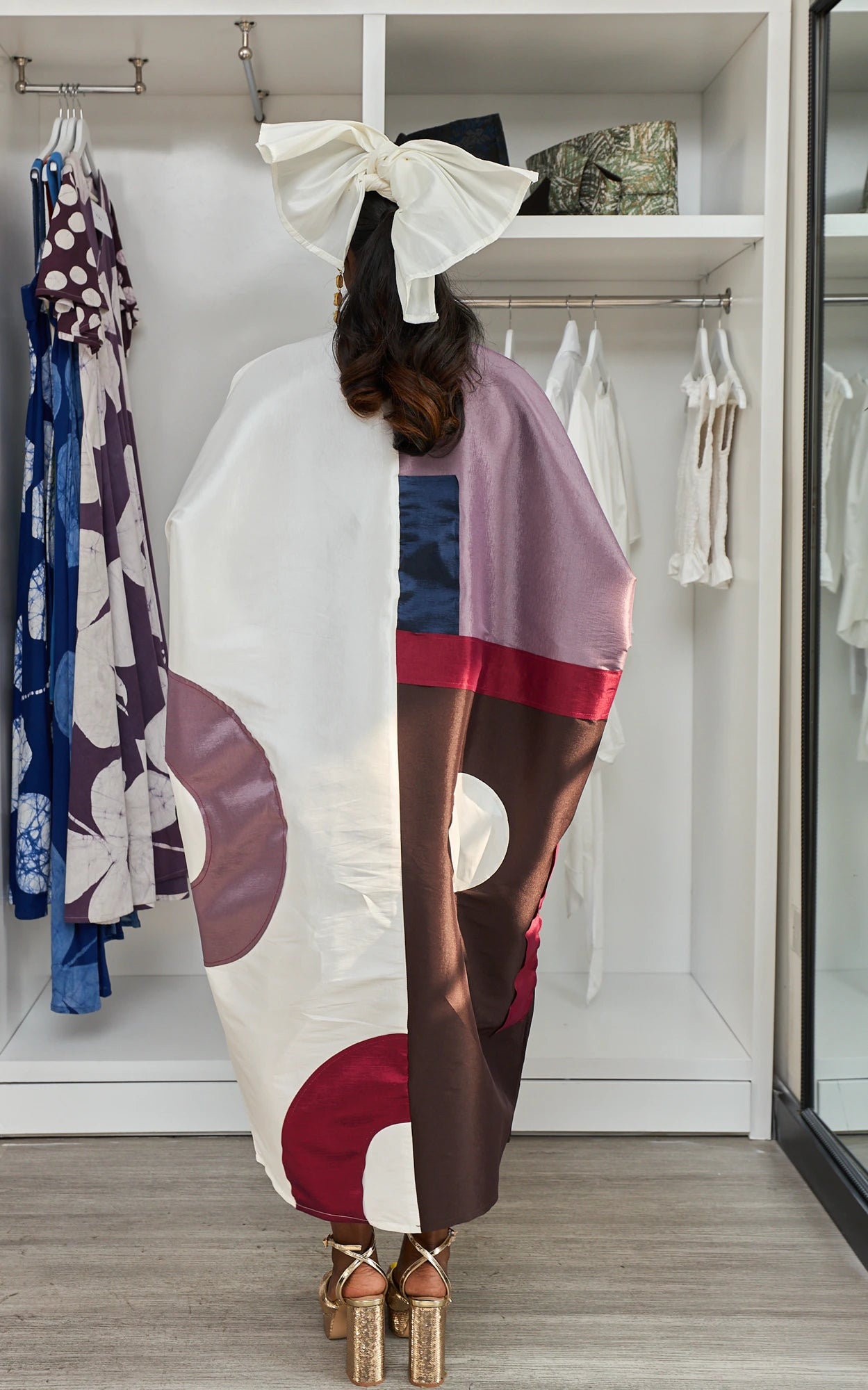 CELESTE KAFTAN WHITE/BROWN