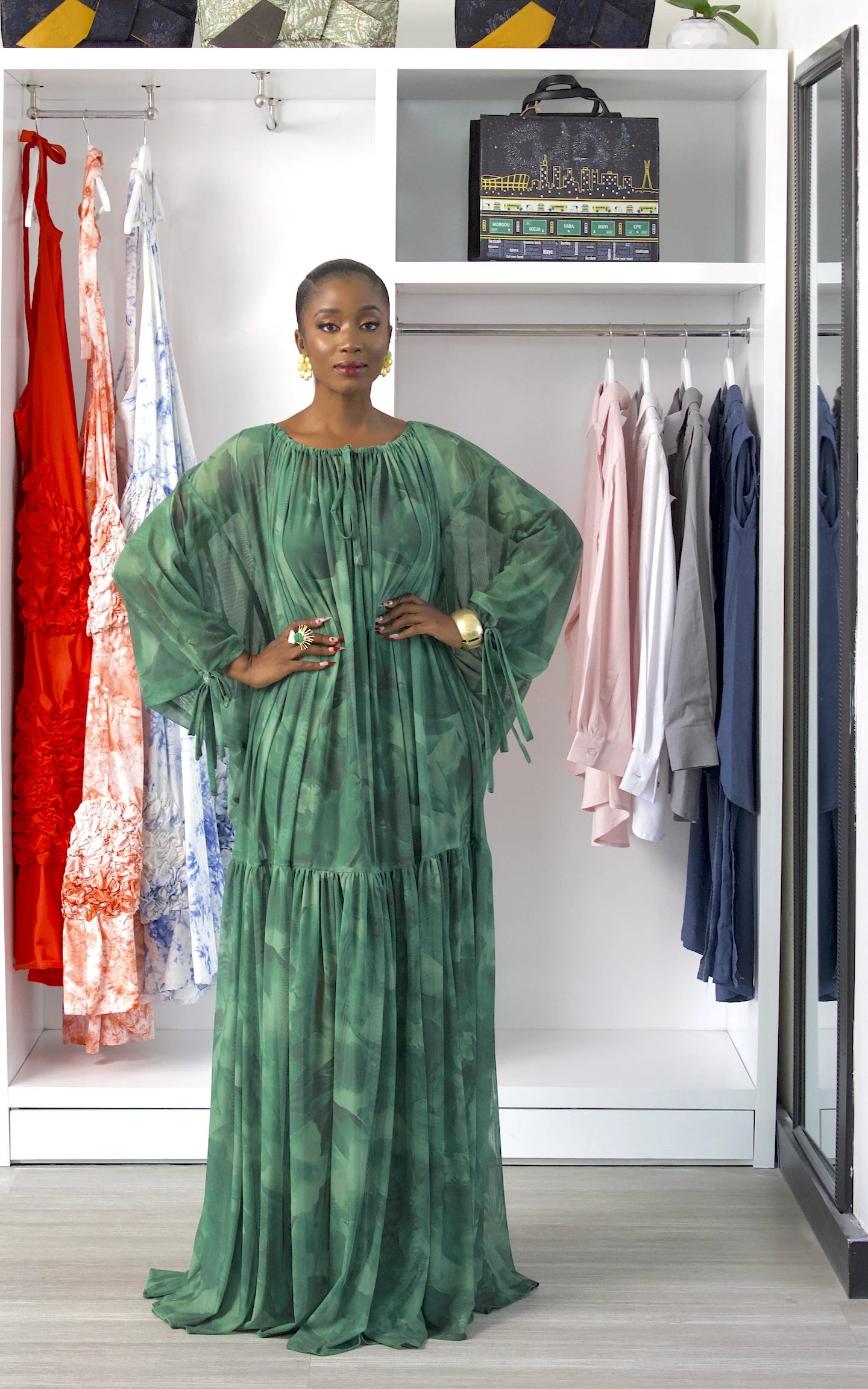 CIRQUE MAXI DRESS GREEN MIX