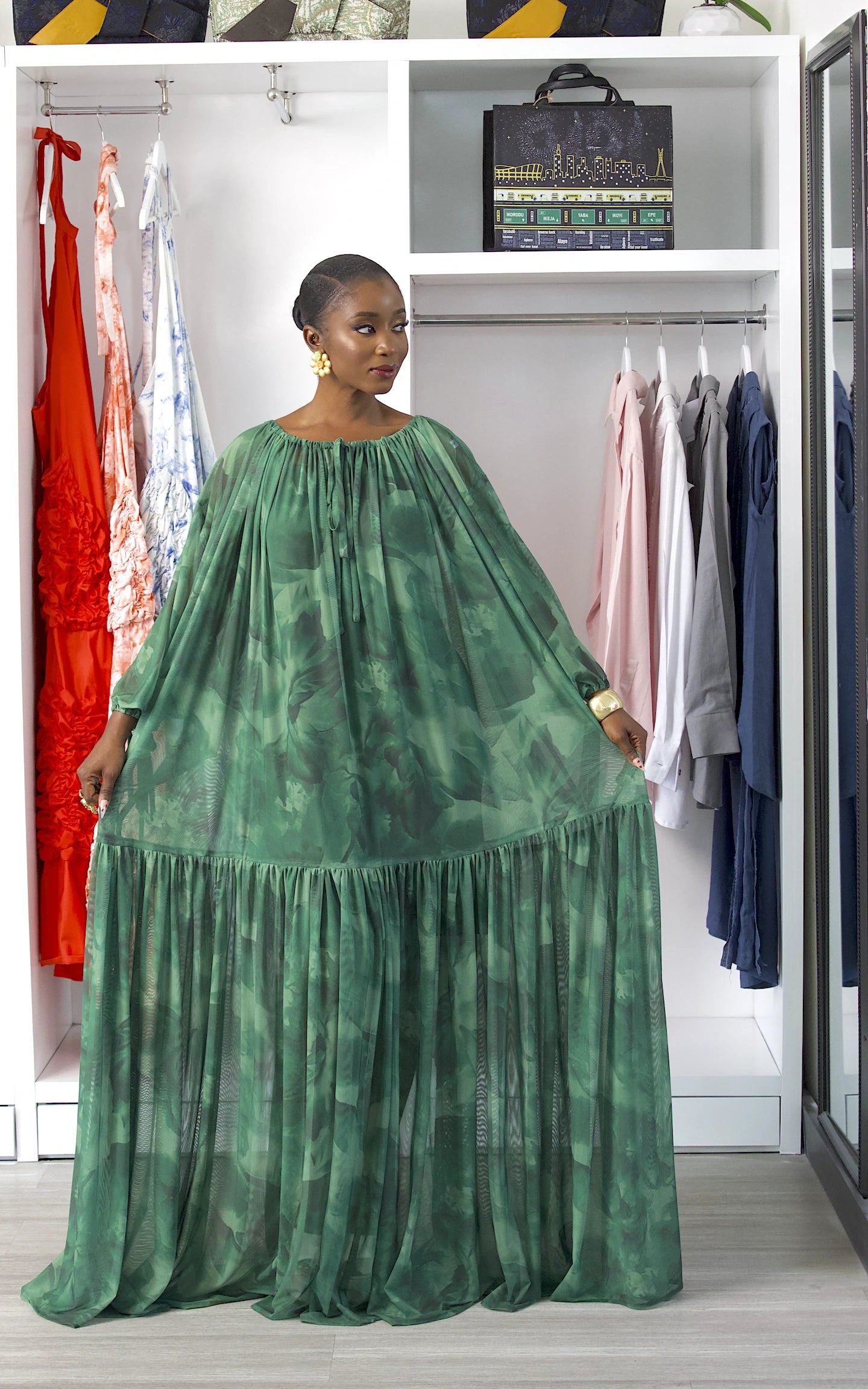CIRQUE MAXI DRESS GREEN MIX