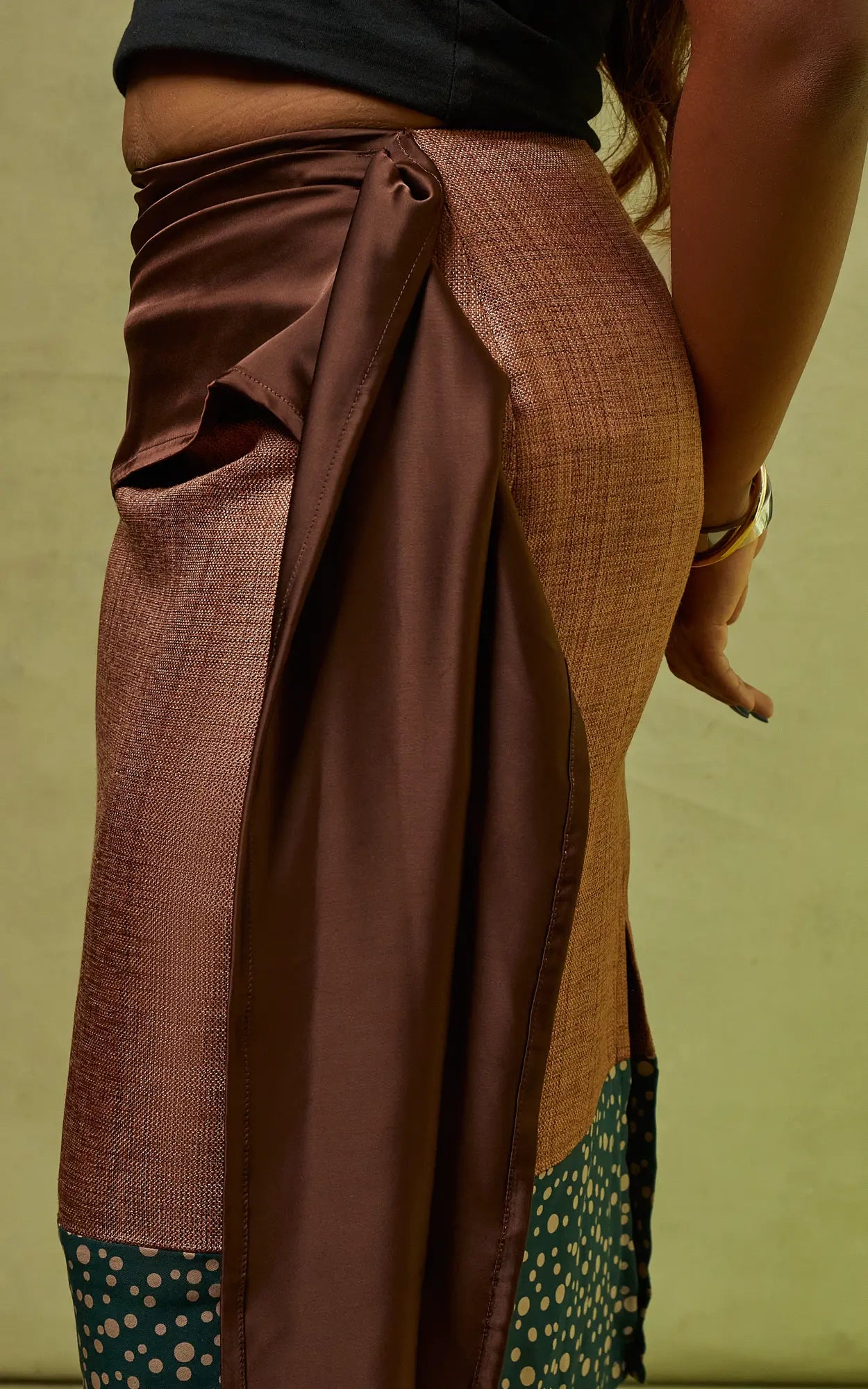 ABENI MIDRISE DRAPED SKIRT