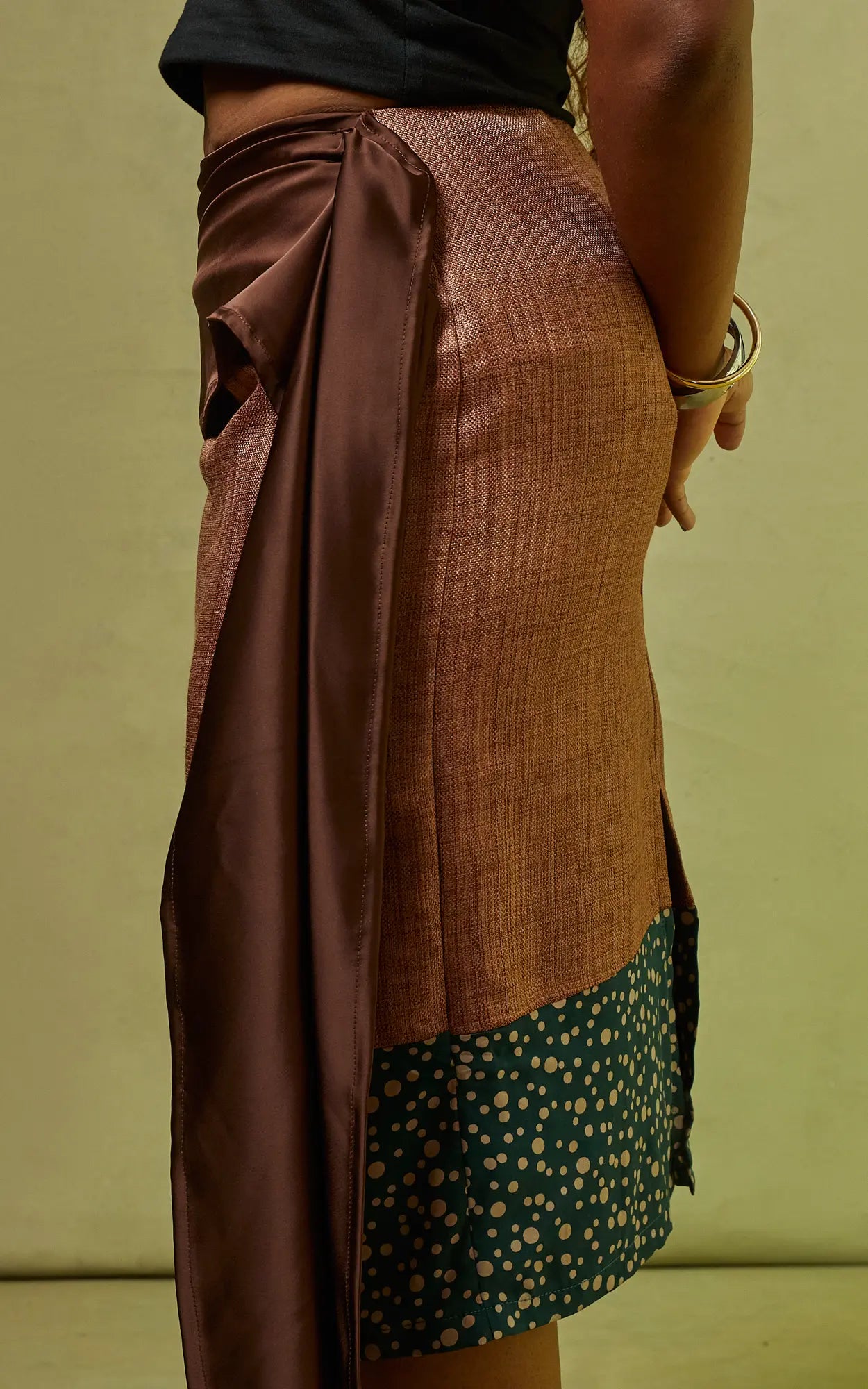ABENI MIDRISE DRAPED SKIRT