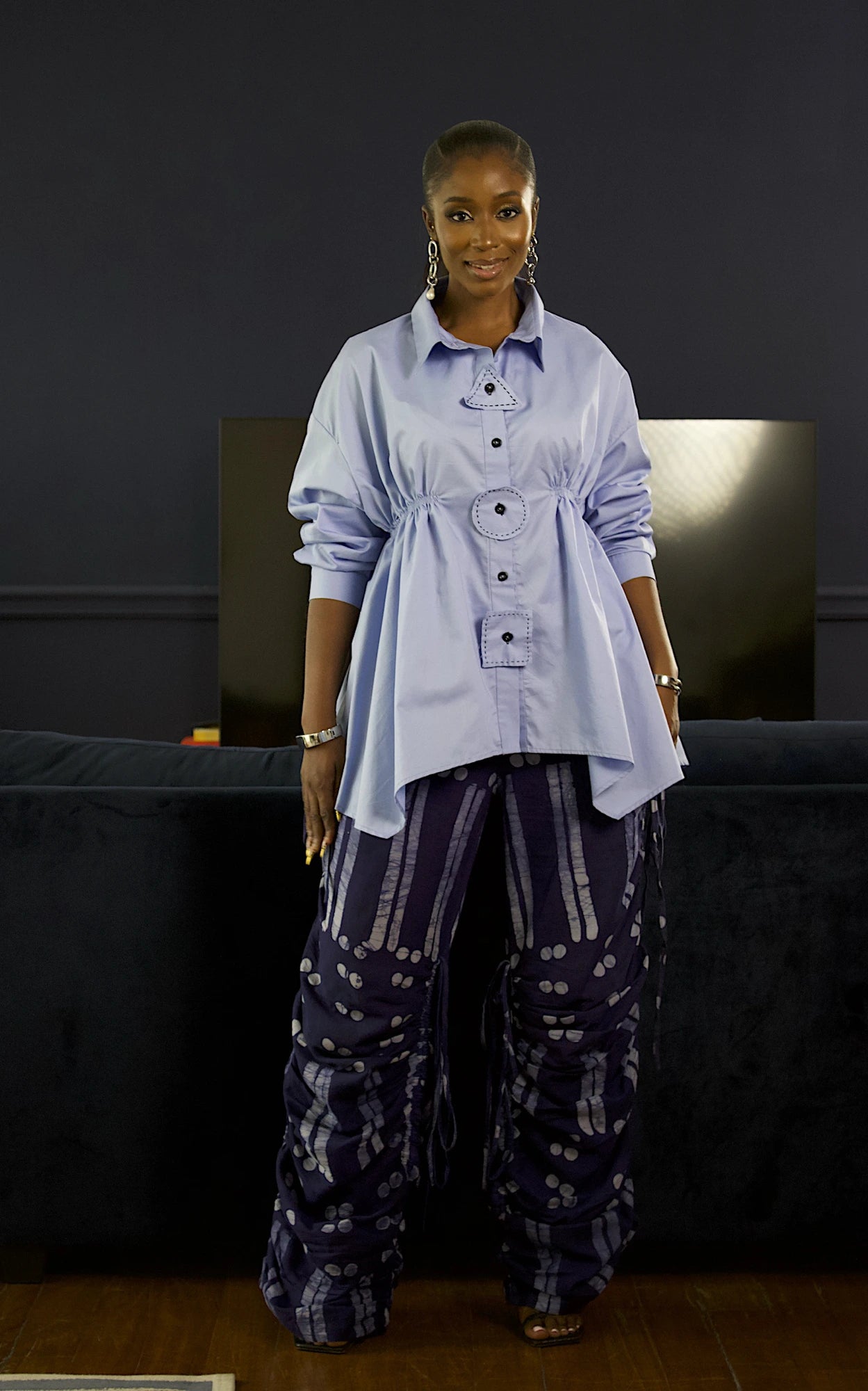 ISIOMA ASSYMETRICAL SHIRT BLUE