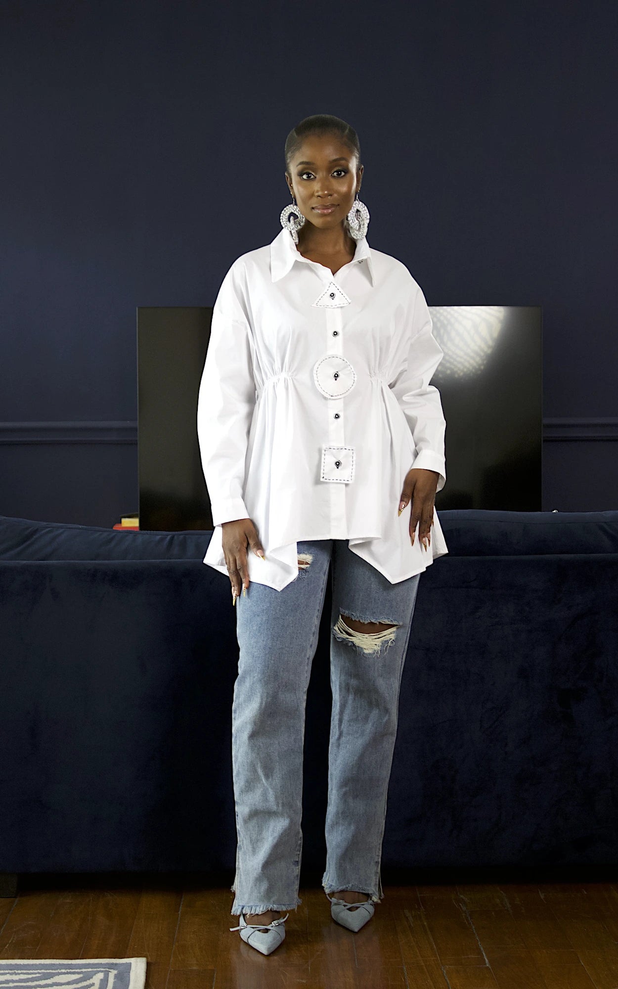 ISIOMA ASSYMETRICAL SHIRT WHITE