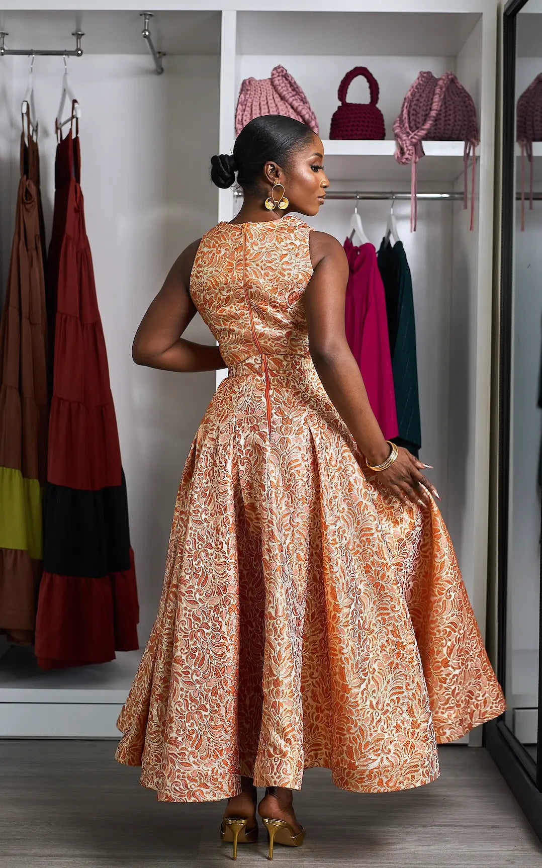 ITA SKIRT SET ORANGE/GOLD