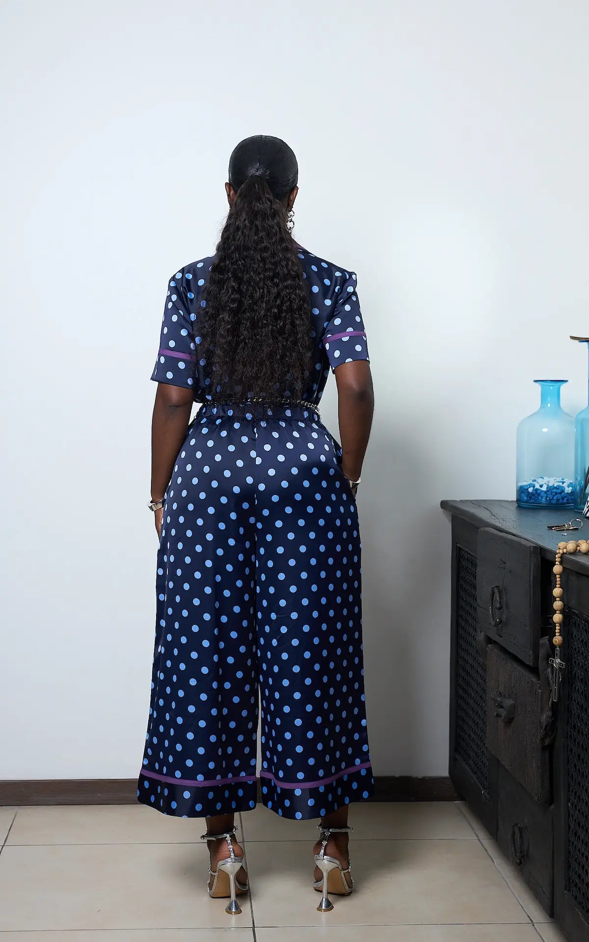 KALINA JUMPSUIT BLUE POLKA DOT