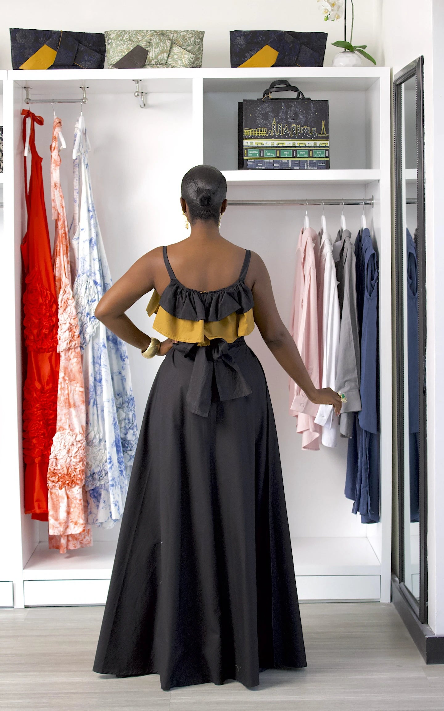 LOLLY DUO MAXI DRESS BLACK/MUSTARD