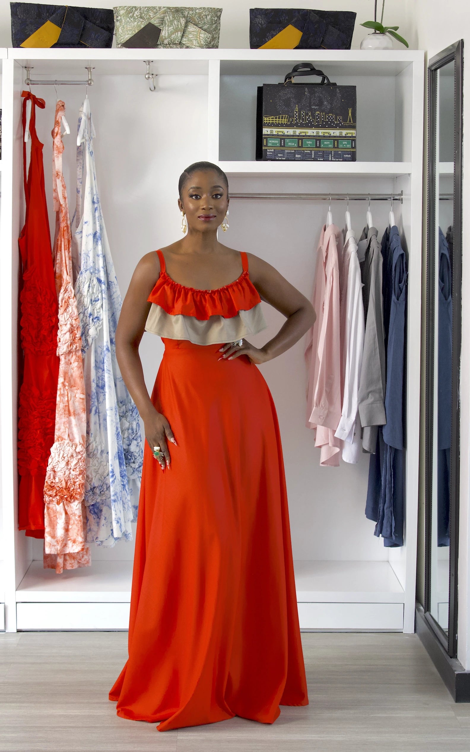 LOLLY DUO MAXI DRESS ORANGE/NUDE