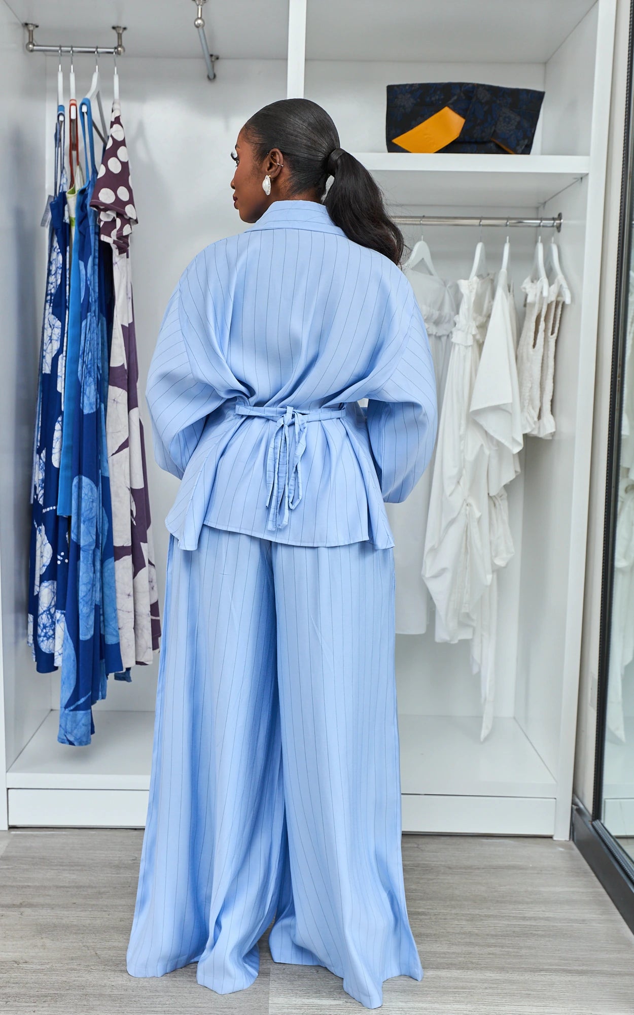 OLAN SET BLUE STRIP
