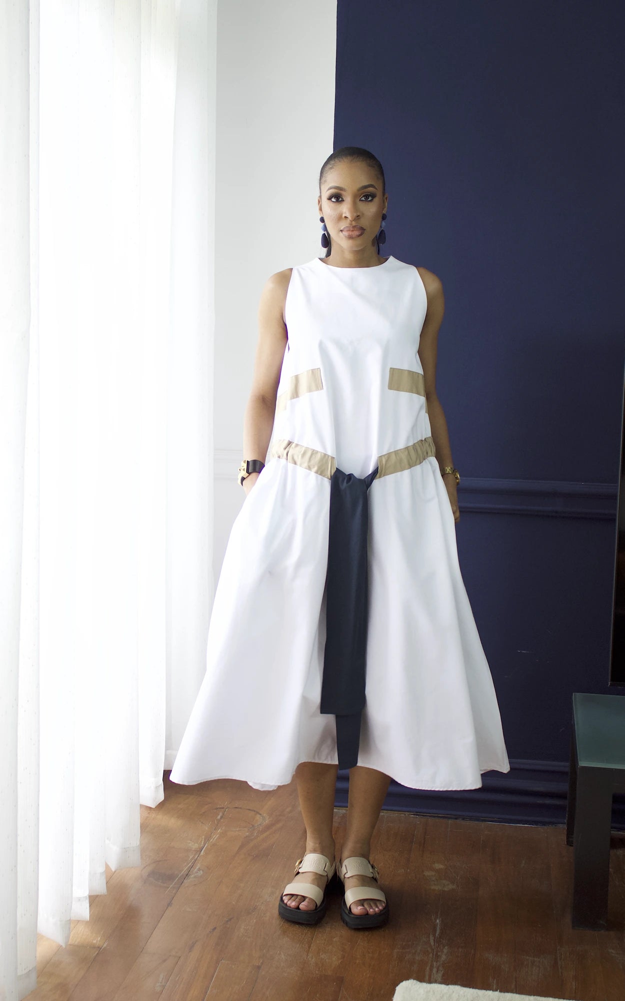 ONOME MIDI DRESS - WHITE