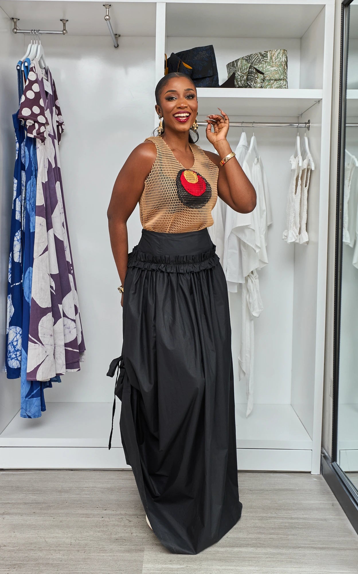 OSASU MAXI SKIRT BLACK