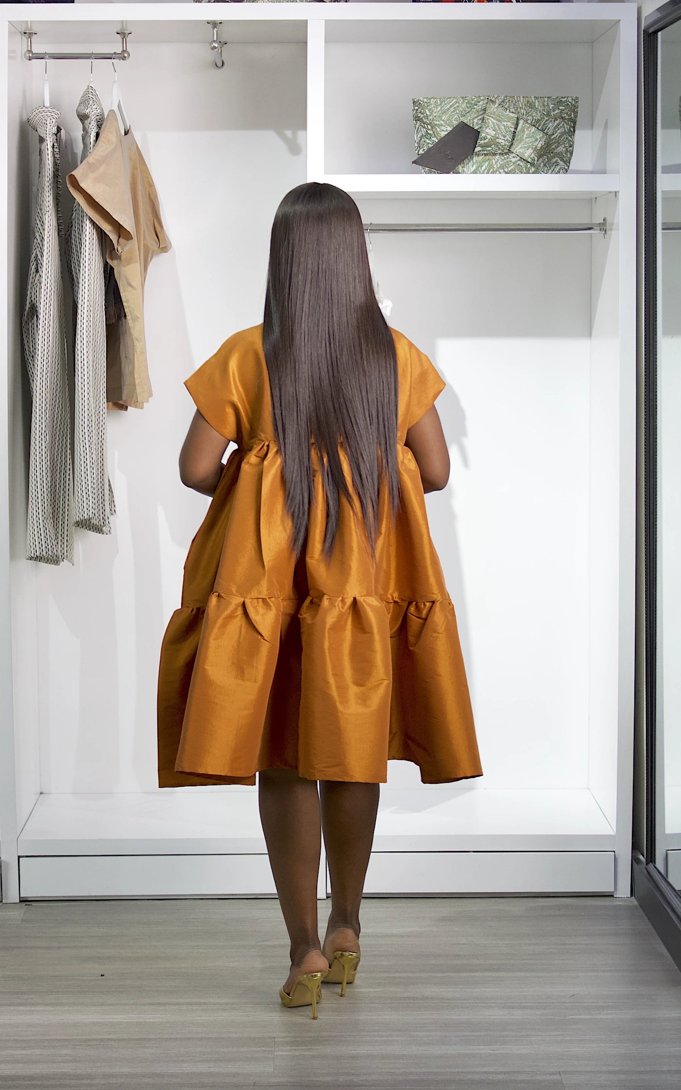 SANTANA TIERED DRESS ORANGE