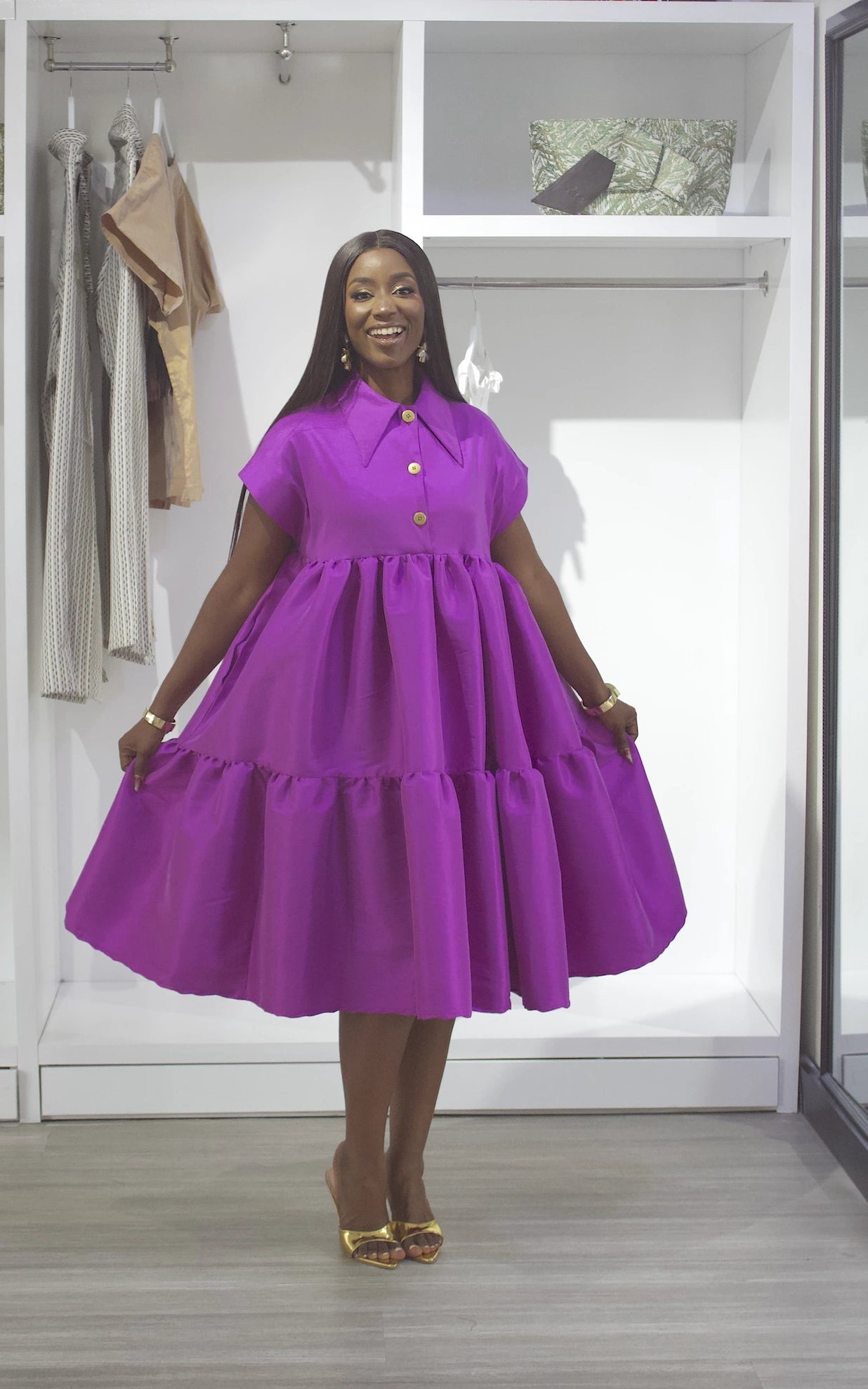 SANTANA TIERED DRESS VIOLET