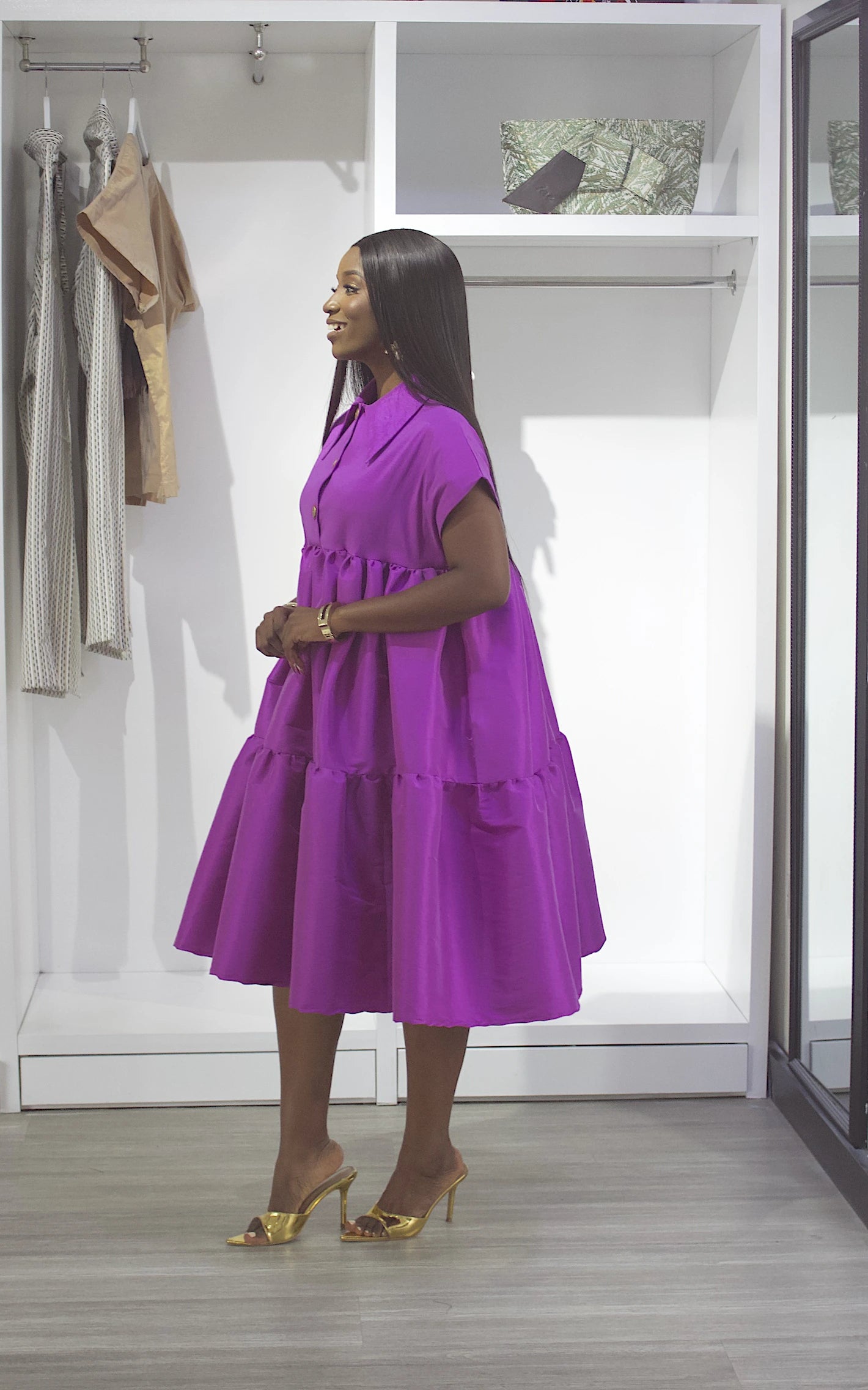 SANTANA TIERED DRESS VIOLET