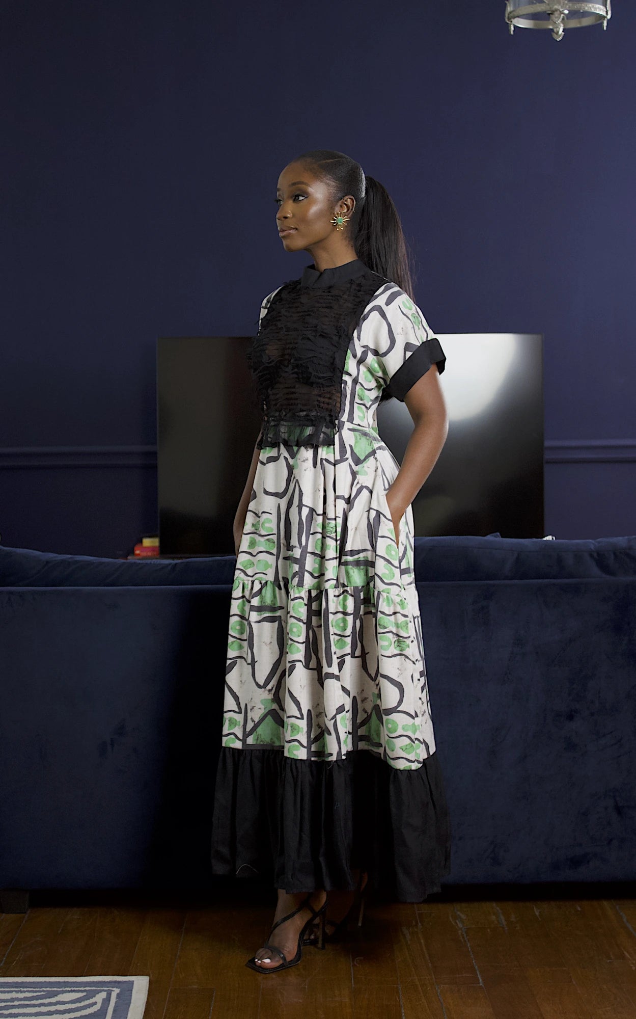 SARAI DRESS MULTI GREEN
