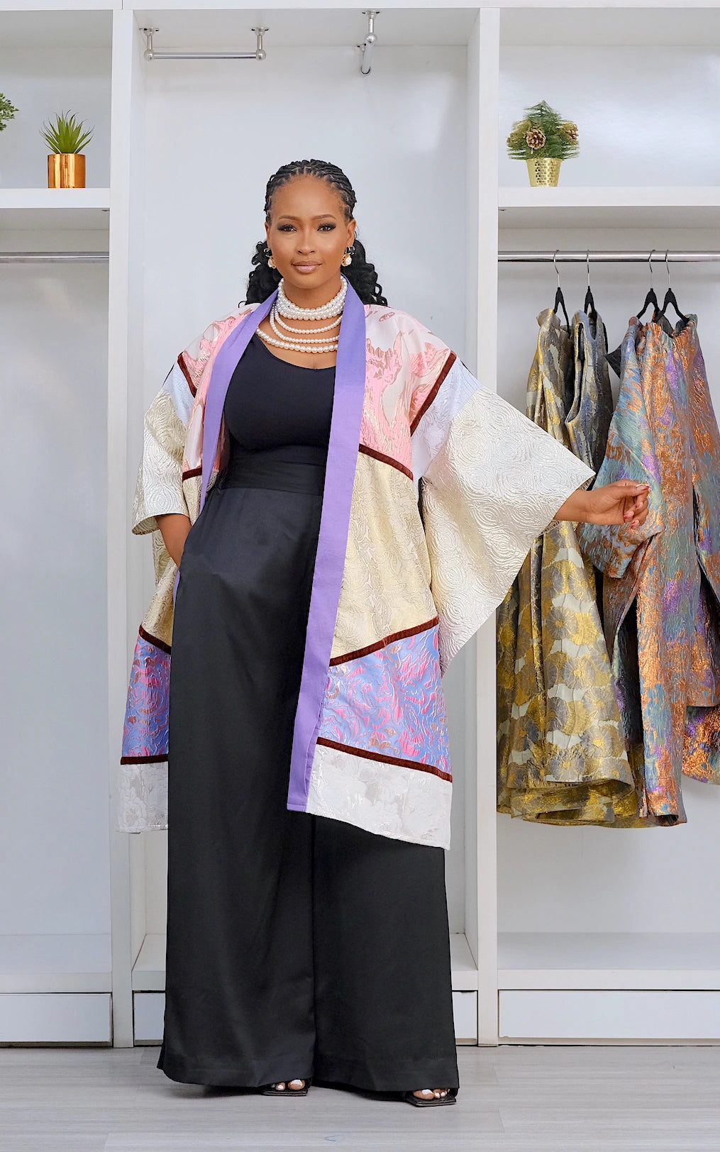 SOFIA KIMONO SILVER/LILAC