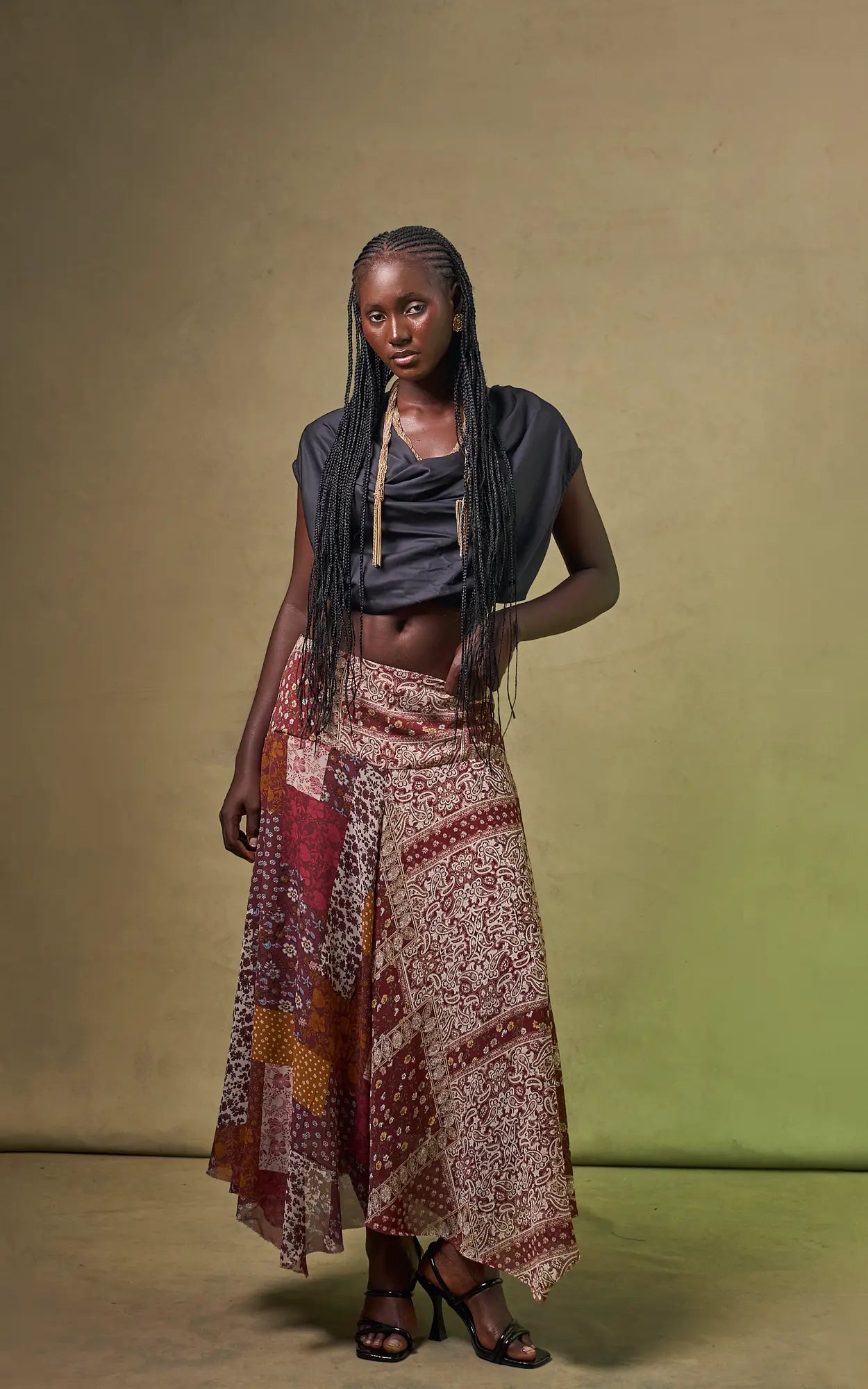 ZENA PAISLEY CHIFFON SKIRT