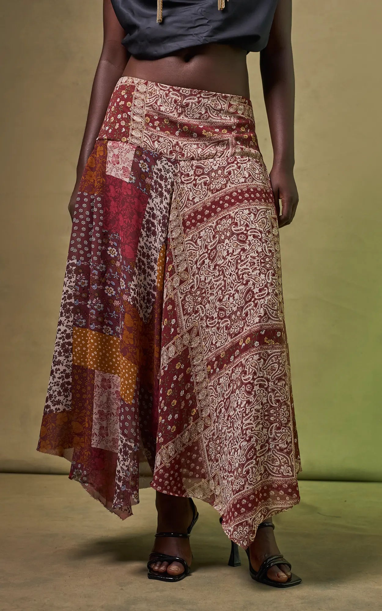 ZENA PAISLEY CHIFFON SKIRT