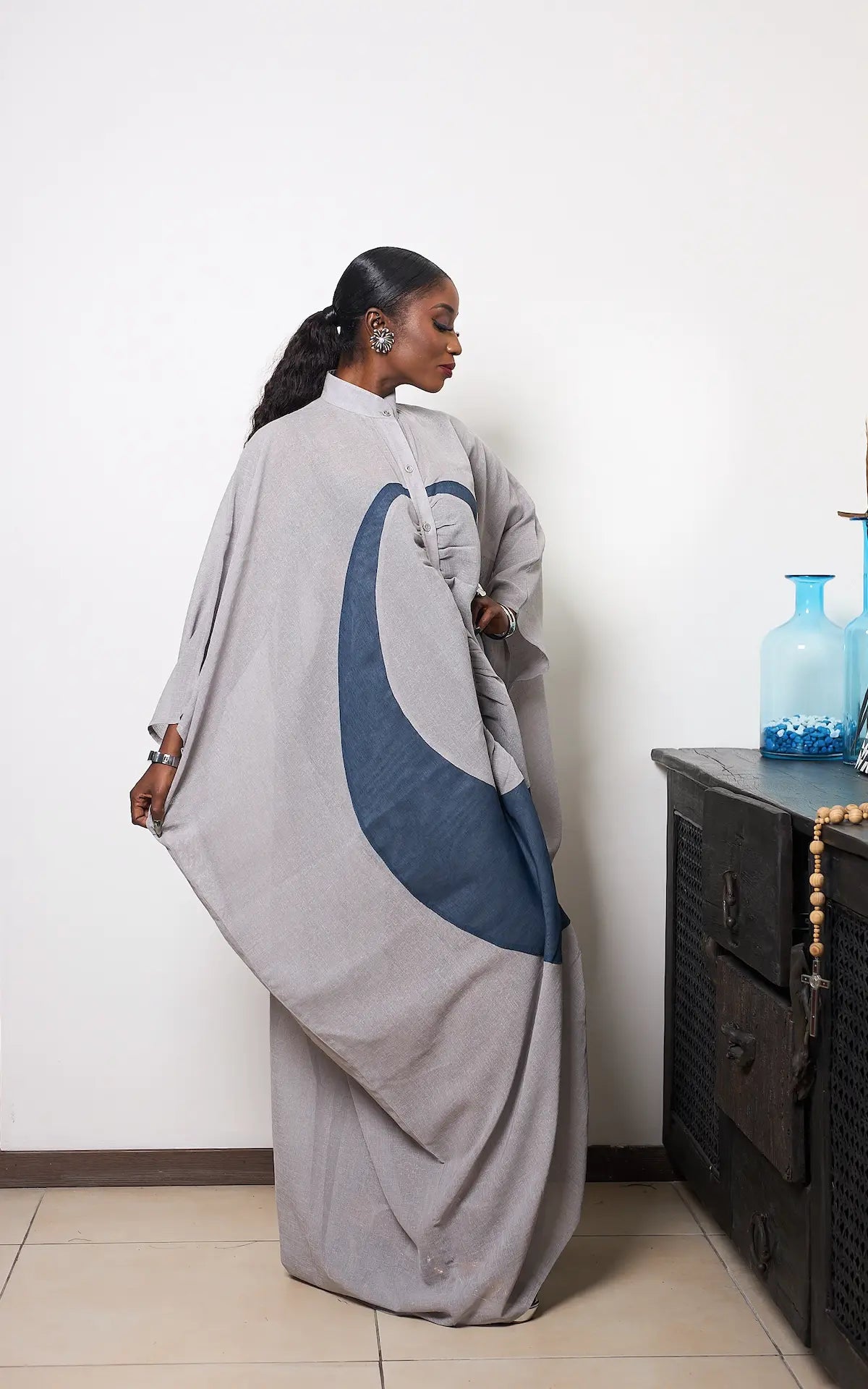 TRIO KAFTAN GREY