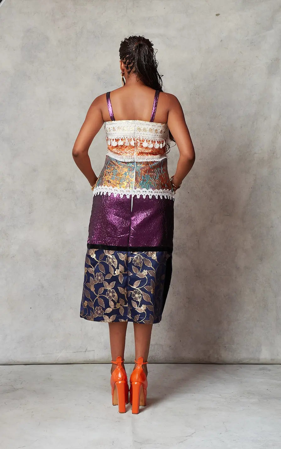 CHESCA BROCADE DRESS