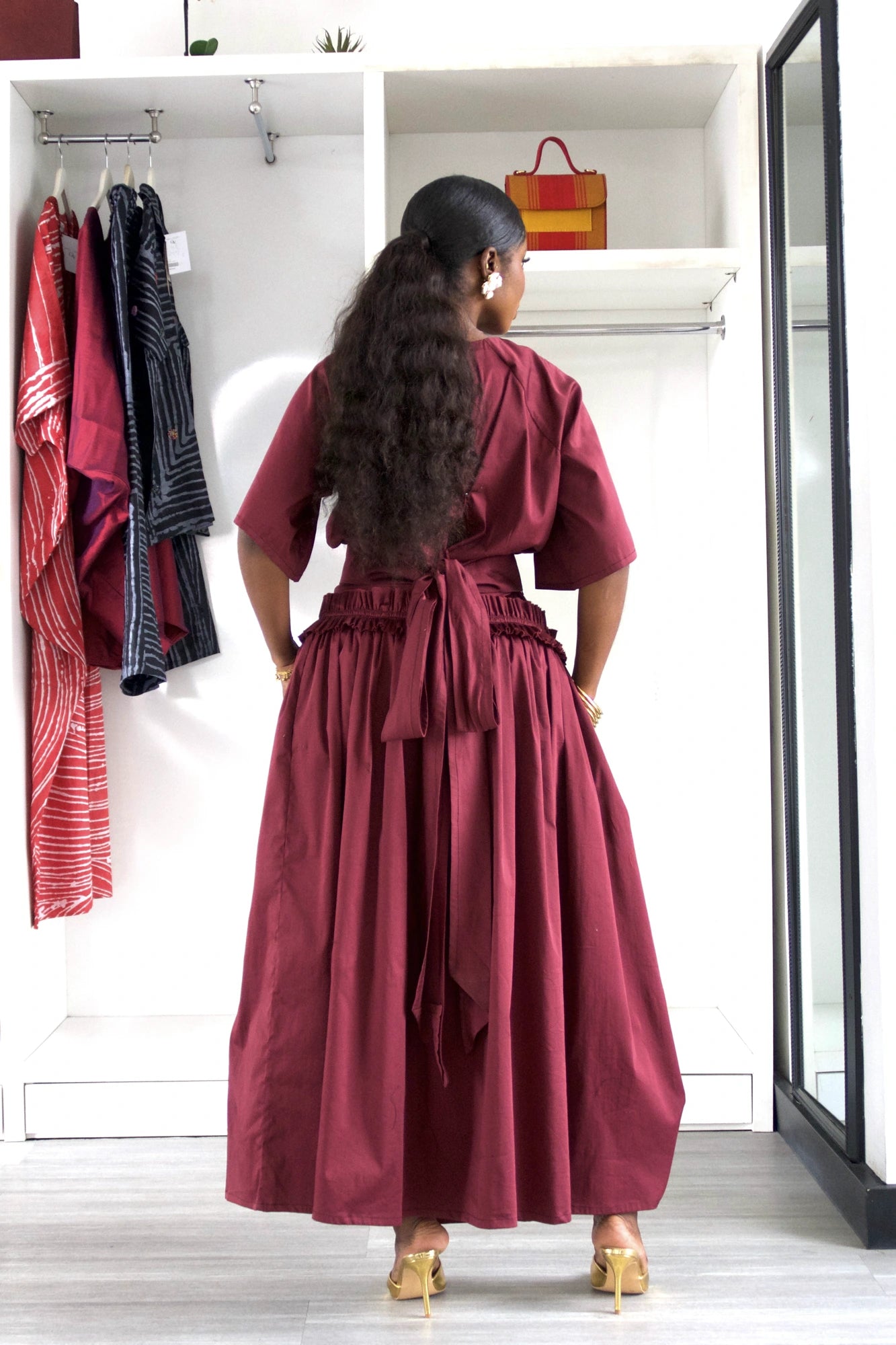 OSASU SKIRT SET BURGUNDY