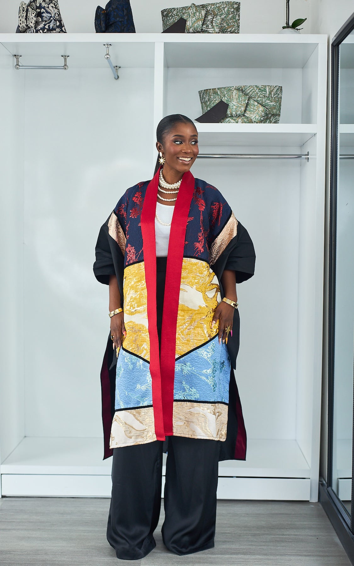 SOFIA KIMONO RED NAVY
