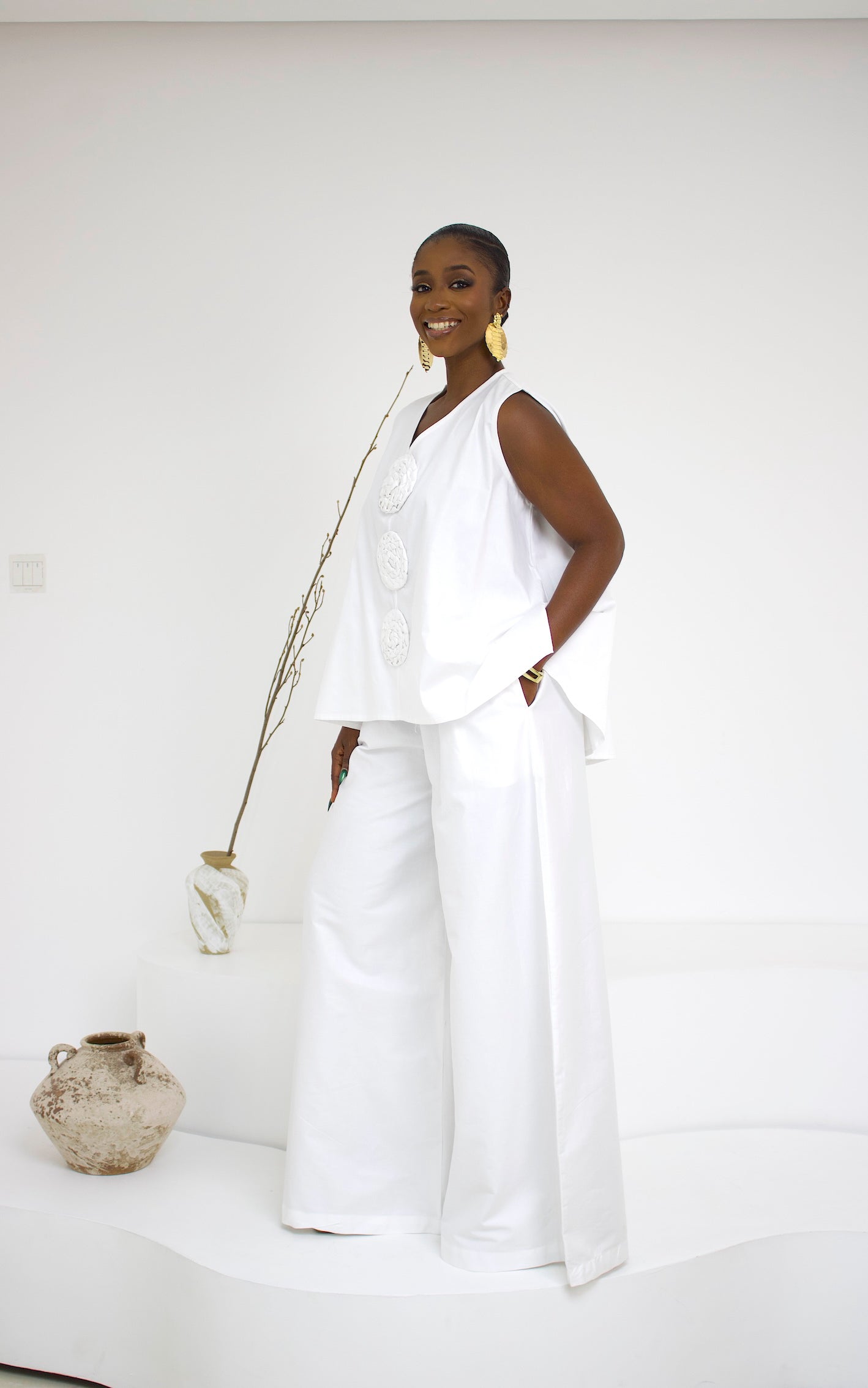 TONI PANT SET WHITE