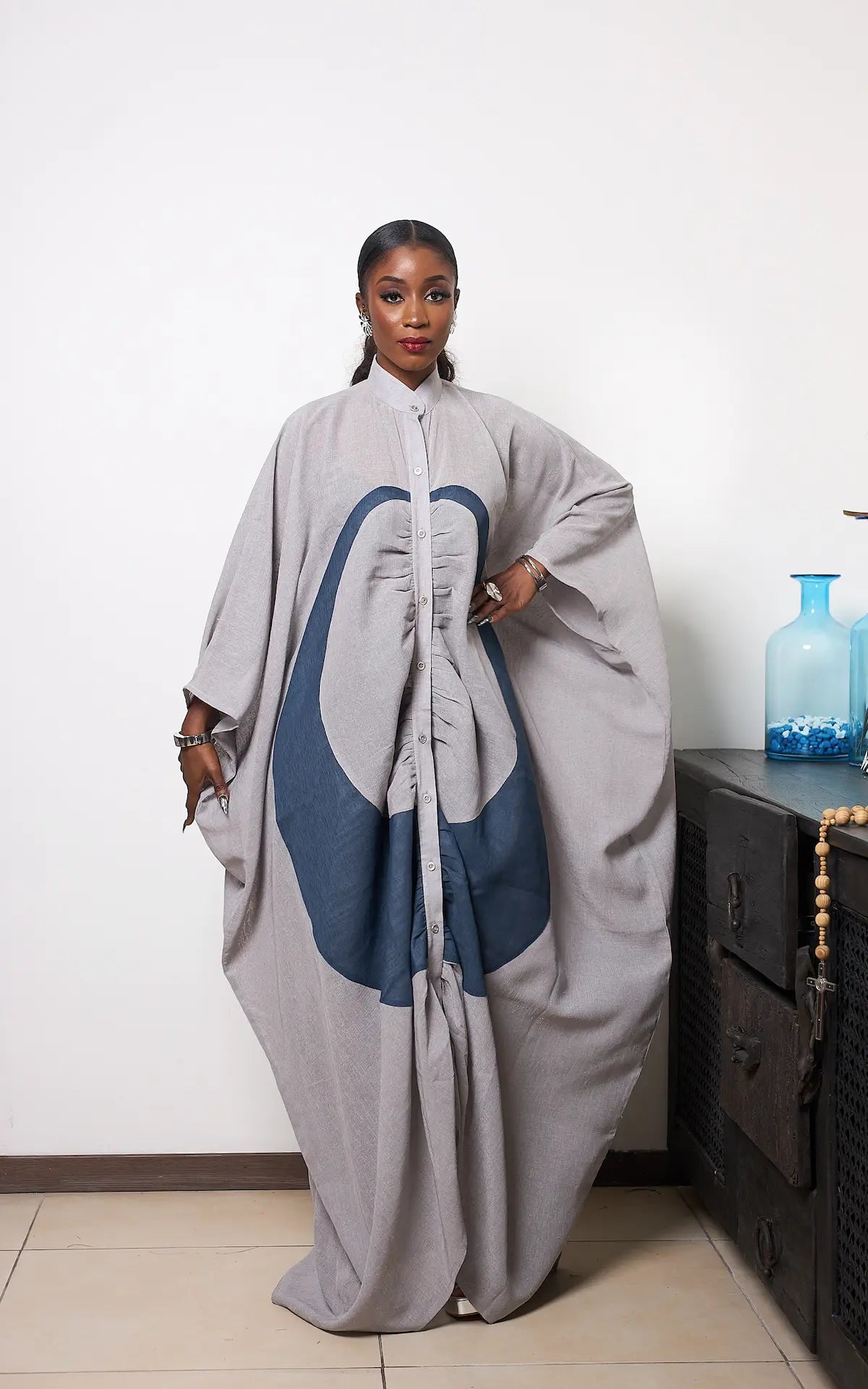 TRIO KAFTAN GREY