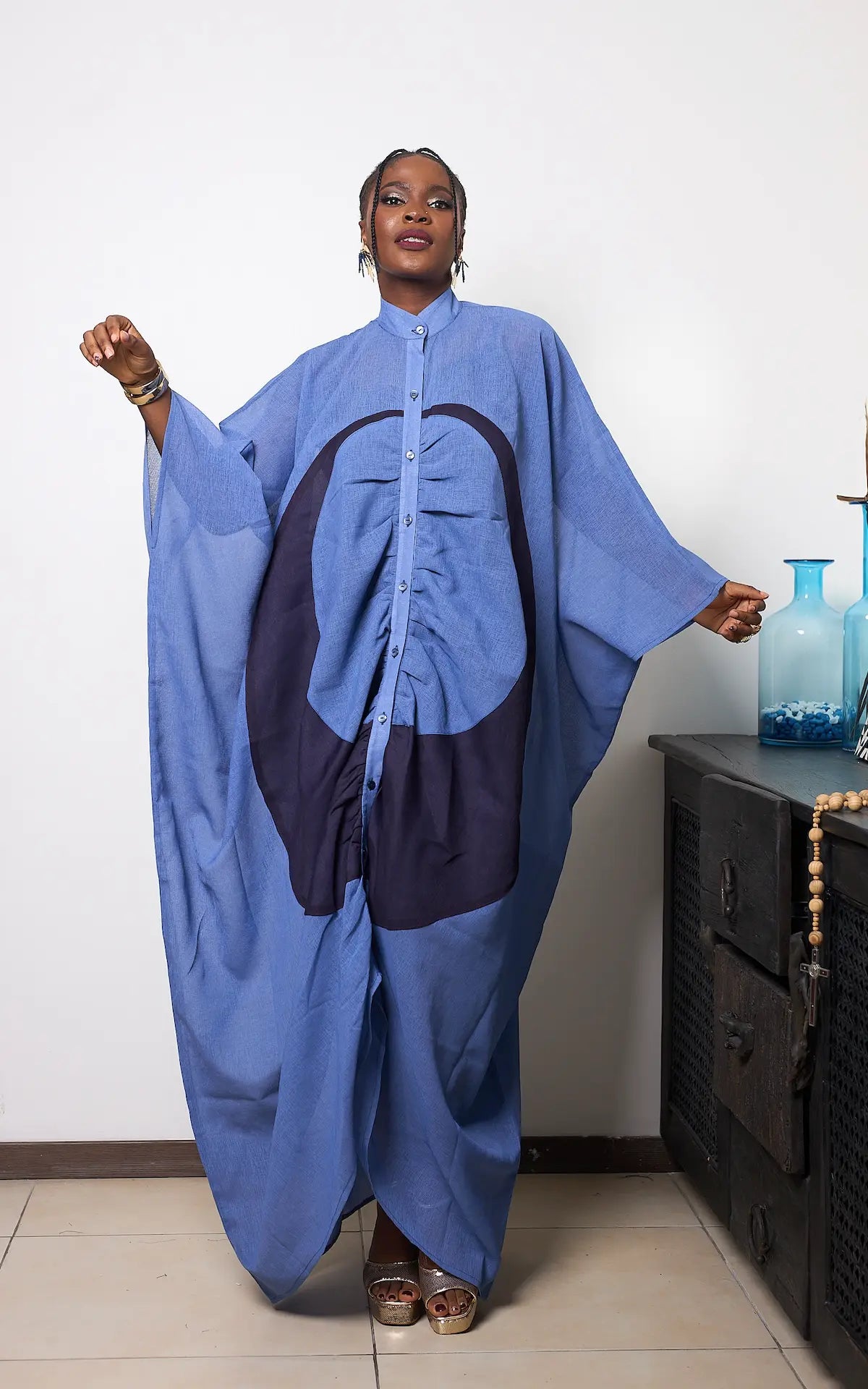 TRIO KAFTAN DK BLUE